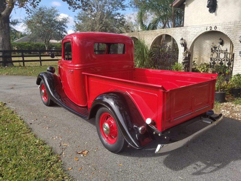 newer 49 flathead 1935 Ford pickup restored