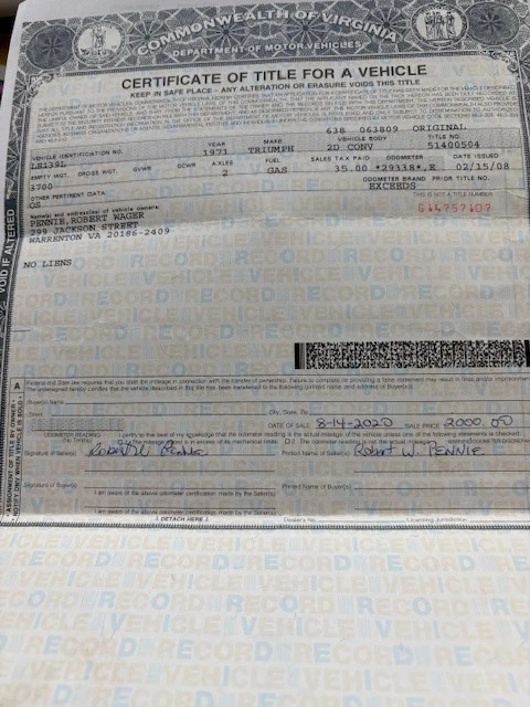 1971 Triumph Stag 29k Original Miles