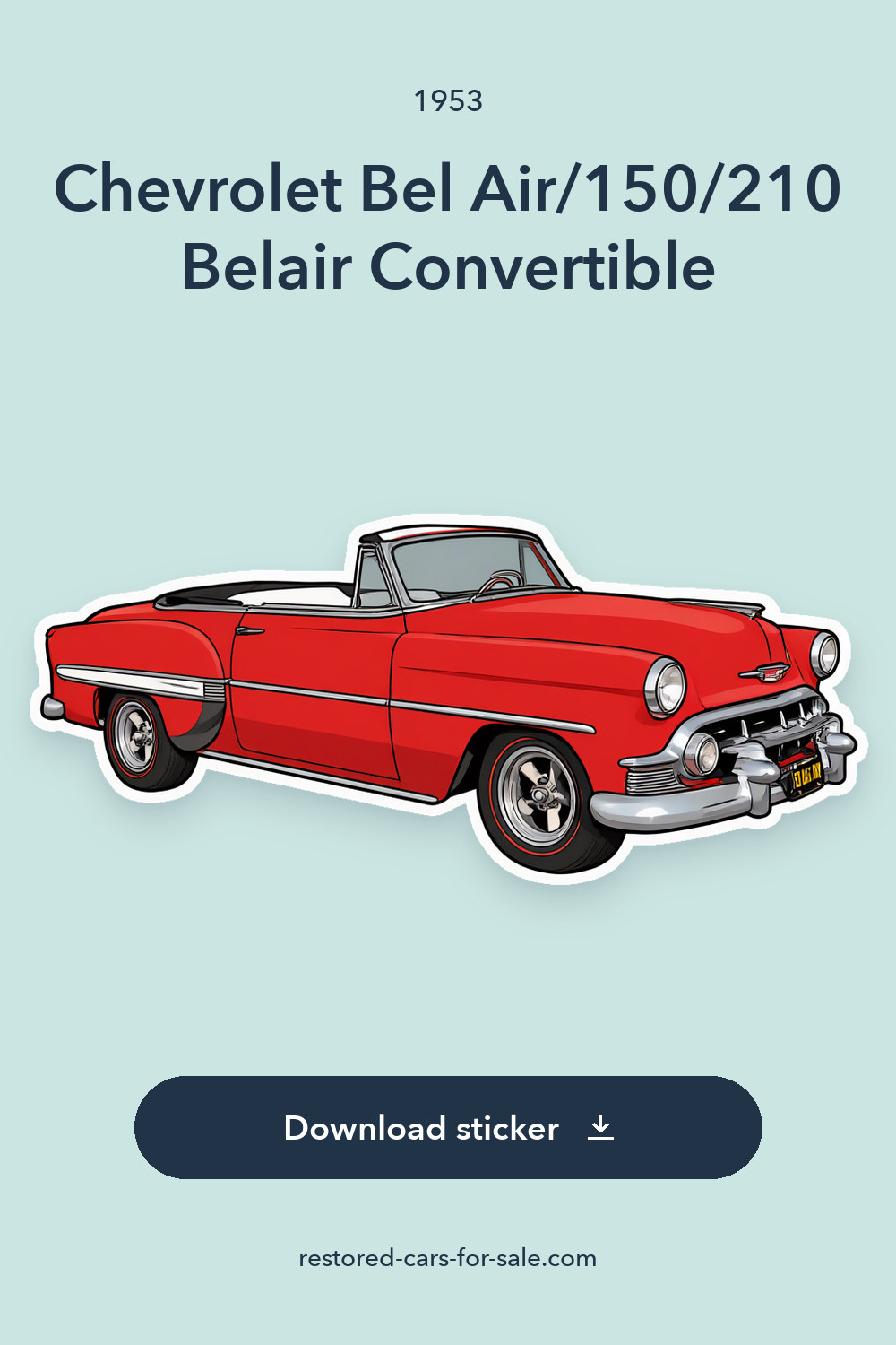 1953 Chevrolet Bel Air/150/210 Belair Convertible sticker preview