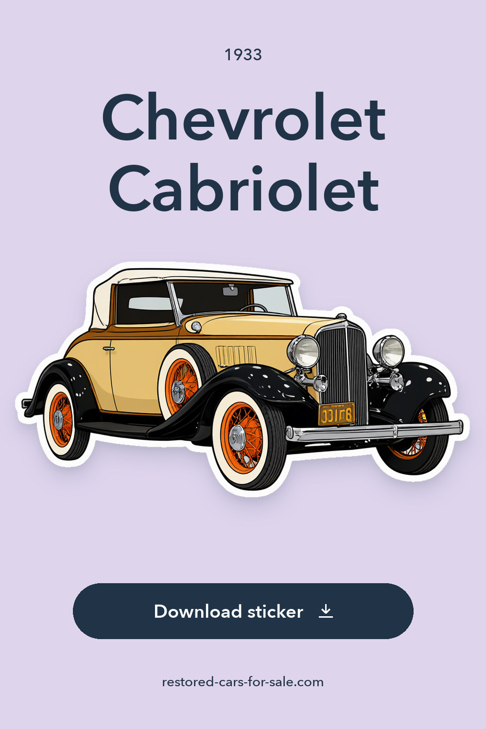 1933 Chevrolet Cabriolet sticker preview